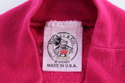 90's Mickey Mouse Embroidered Pink Sleep Sweatshirt - Sweatshirts - Thrifted Threads