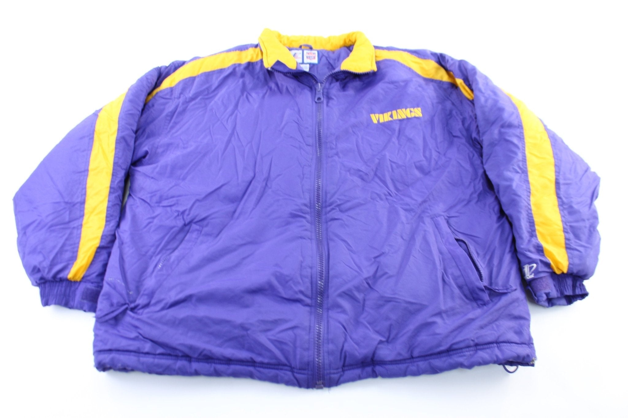 90's Minnesota Vikings Embroidered Logo Athletic Zip Up Jacket - Jacket - Thrifted Threads