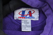 90's Minnesota Vikings Football Embroidered Logo Athletic Pullover Hoodie - ThriftedThreads.com