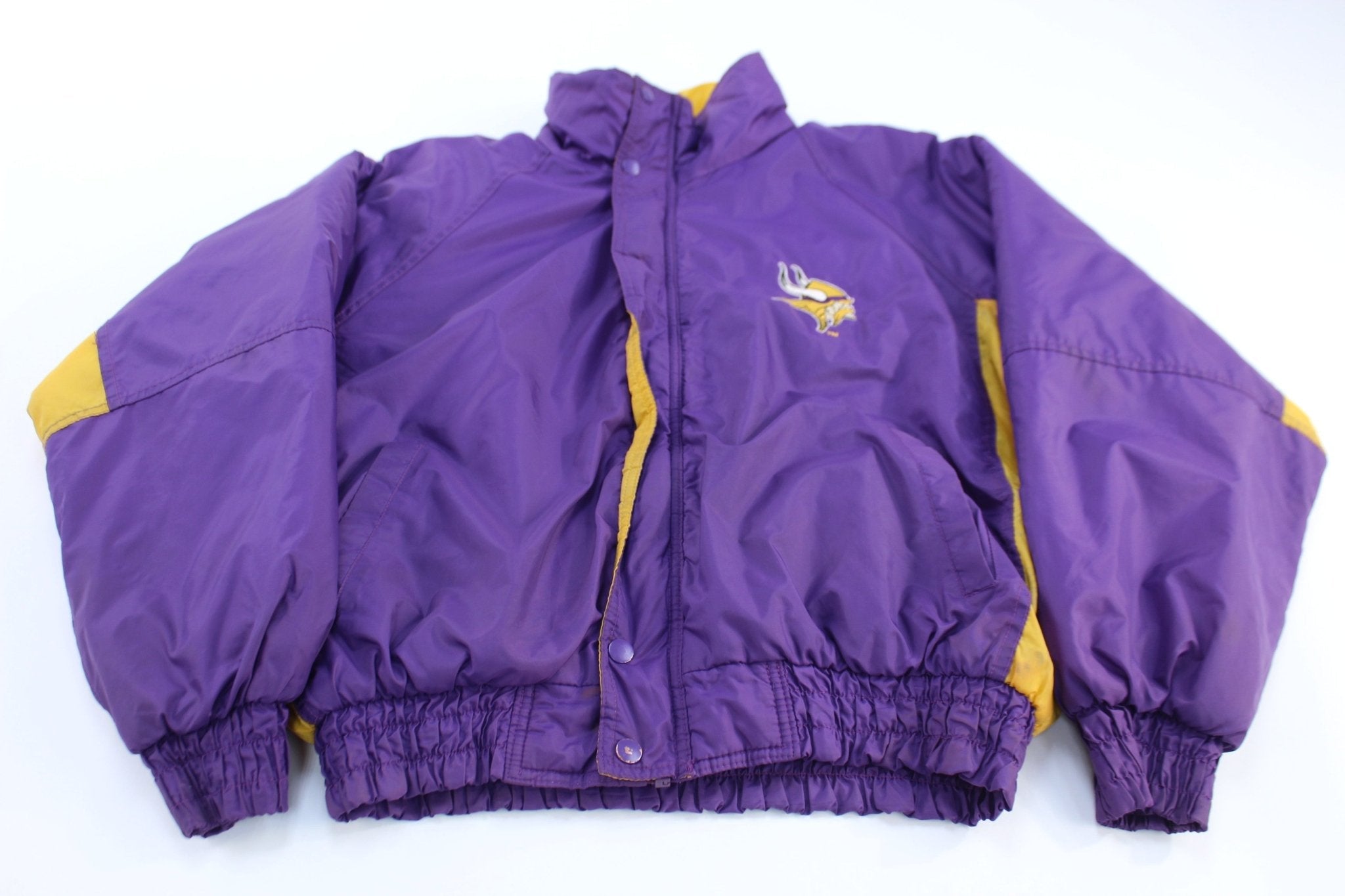 90's Minnesota Vikings Football Embroidered Zip Up Jacket - Jackets - Thrifted Threads