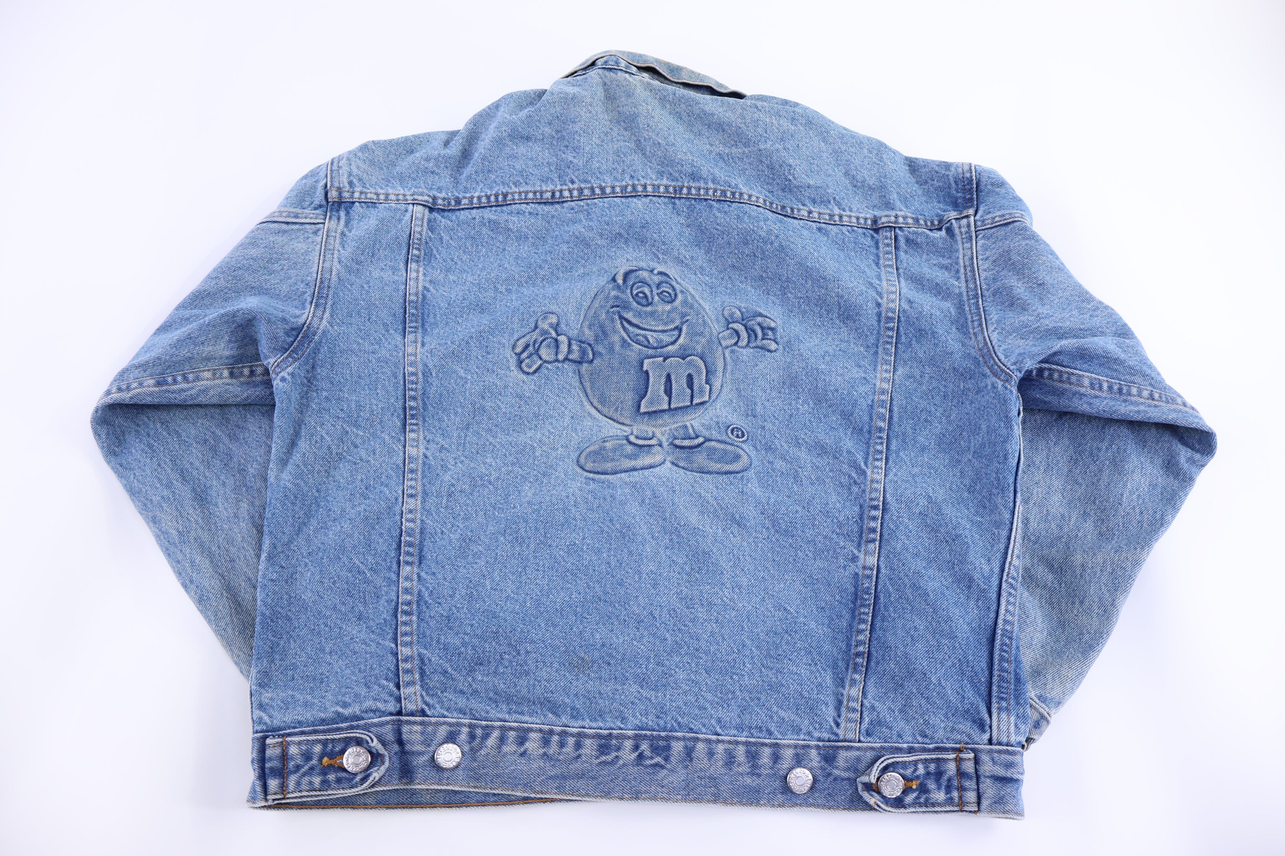 90's M&M's Medium Wash Denim Jackets - Jacket - Thrifted Threads