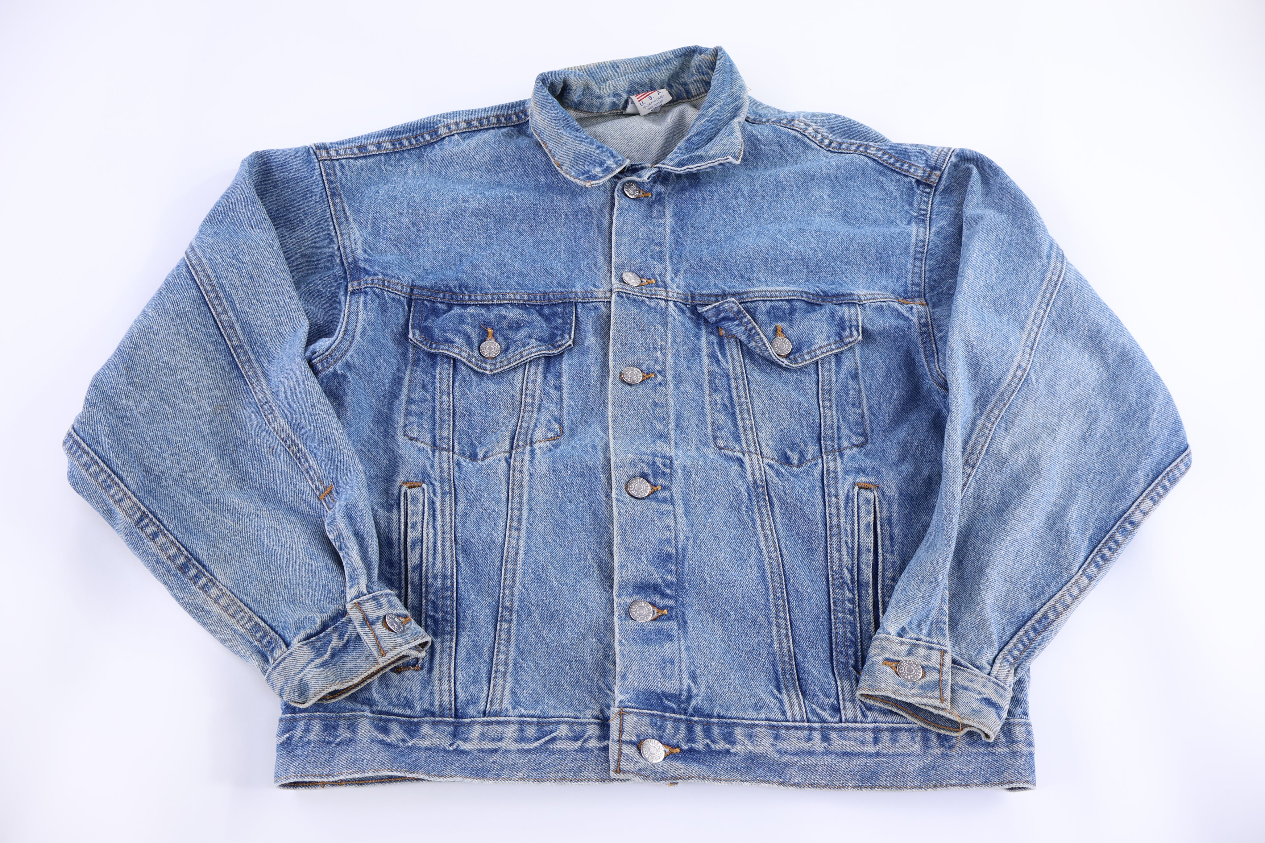 90's M&M's Medium Wash Denim Jackets - Jacket - Thrifted Threads