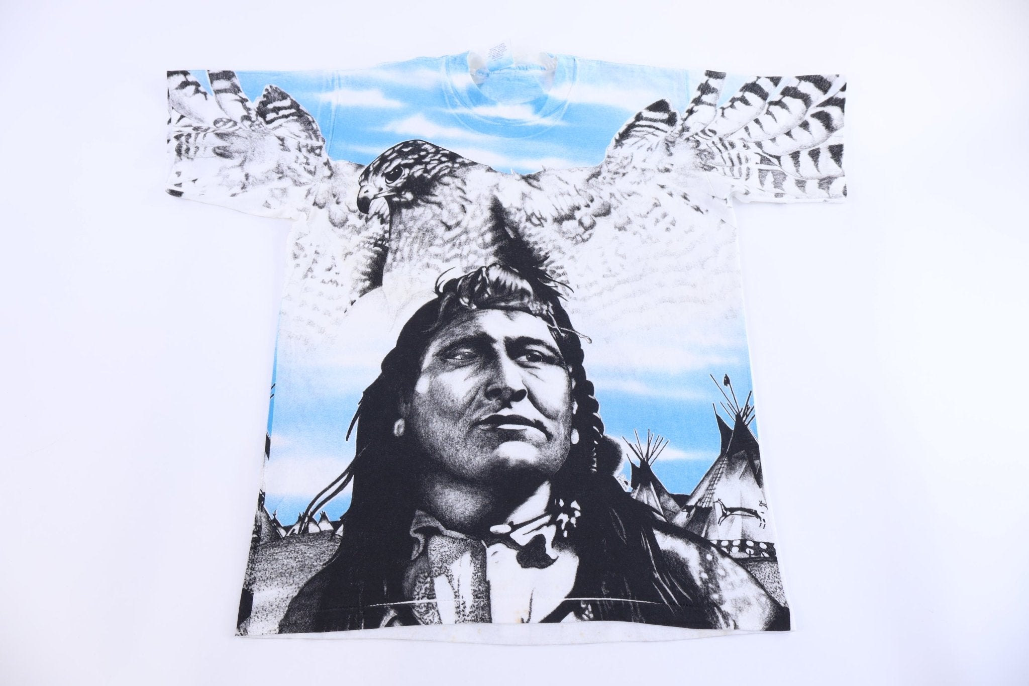 90's Native American All Over Graphic T-shirt - Shirts & Tops - Thrifted Threads