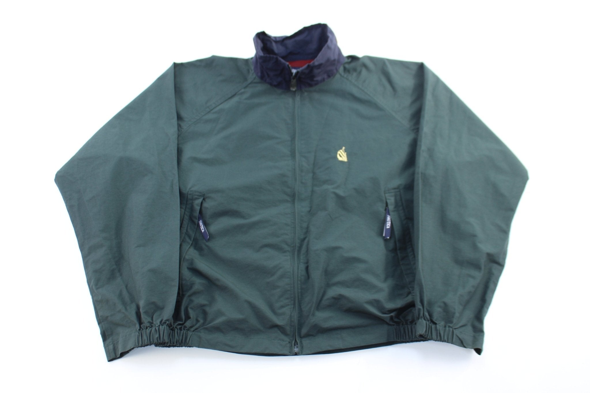 90's Nautica Embroidered Logo Green Zip Up Jacket - Jacket - Thrifted Threads