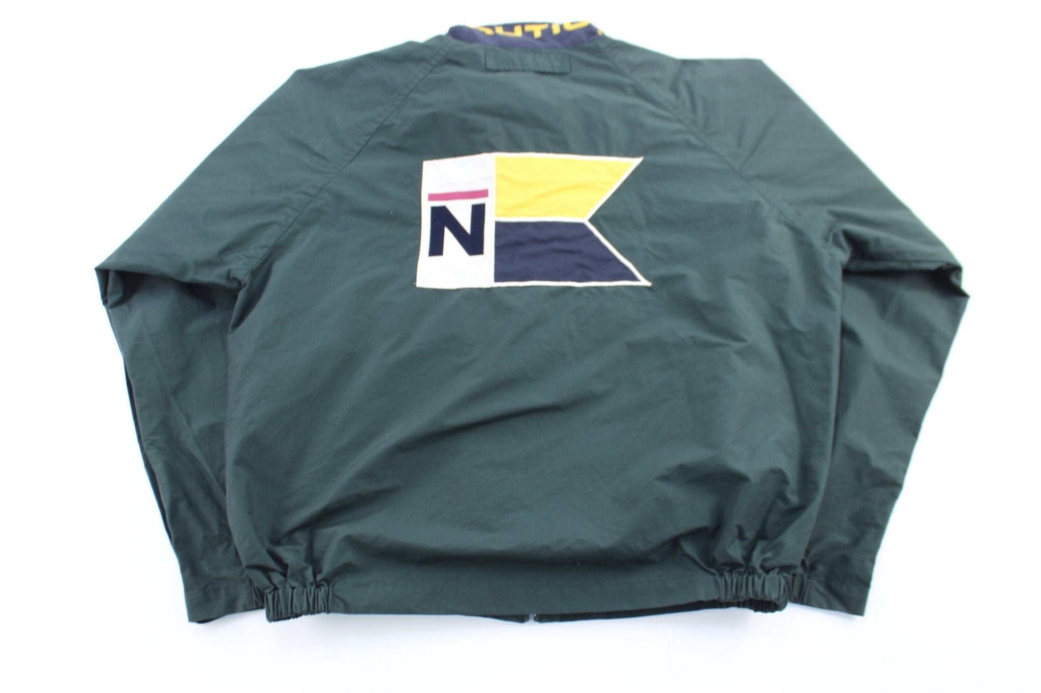 90's Nautica Embroidered Logo Green Zip Up Jacket - Jacket - Thrifted Threads