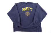 90's Navy Academy Sweatshirt - Sweatshirt - Thrifted Threads