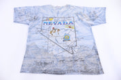 90's Nevada Map All Over Graphic T-shirt - Shirts & Tops - Thrifted Threads
