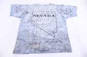 90's Nevada Map All Over Graphic T-shirt - Shirts & Tops - Thrifted Threads