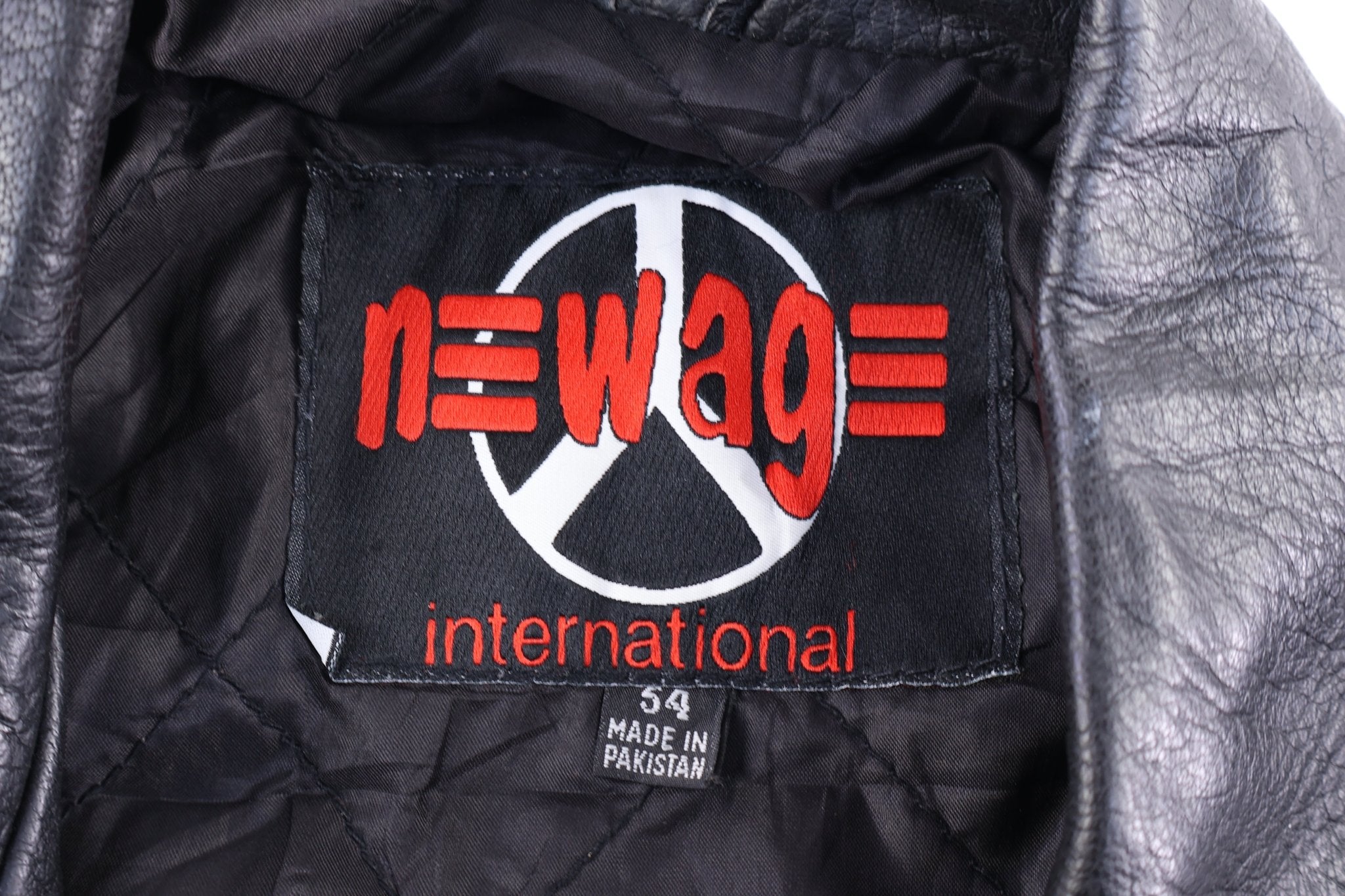 90's New Age Black Leather Jacket - Jacket - Thrifted Threads