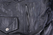 90's New Age Black Leather Jacket - Jacket - Thrifted Threads