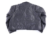90's New Age Black Leather Jacket - Jacket - Thrifted Threads
