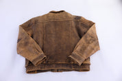 90's New Territories Leather Bomber Jacket - Jacket - Thrifted Threads
