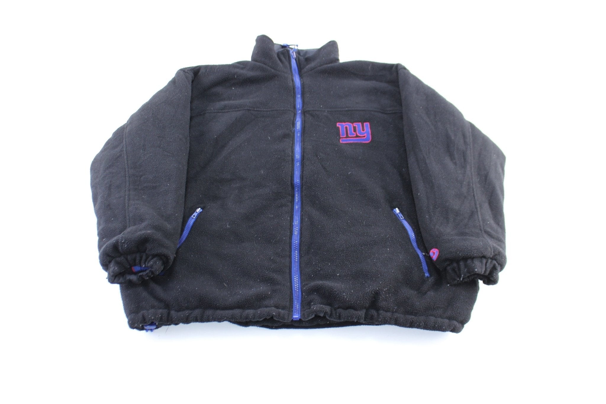 90's New York Giants Embroidered Reversible Zip Up Jacket - Jacket - Thrifted Threads