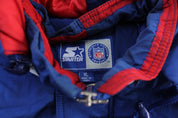 90's New York Giants Embroidered Starter Hooded Jacket - ThriftedThreads.com