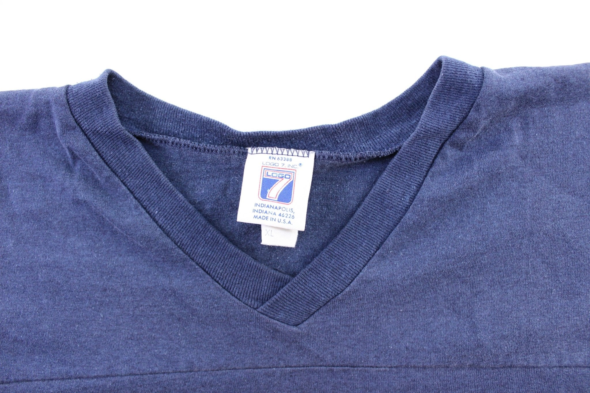 90's New York Giants Striped T-Shirt - ThriftedThreads.com