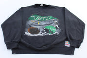 90's New York Jets Football Nutmeg Graphic Sweatshirt - ThriftedThreads.com