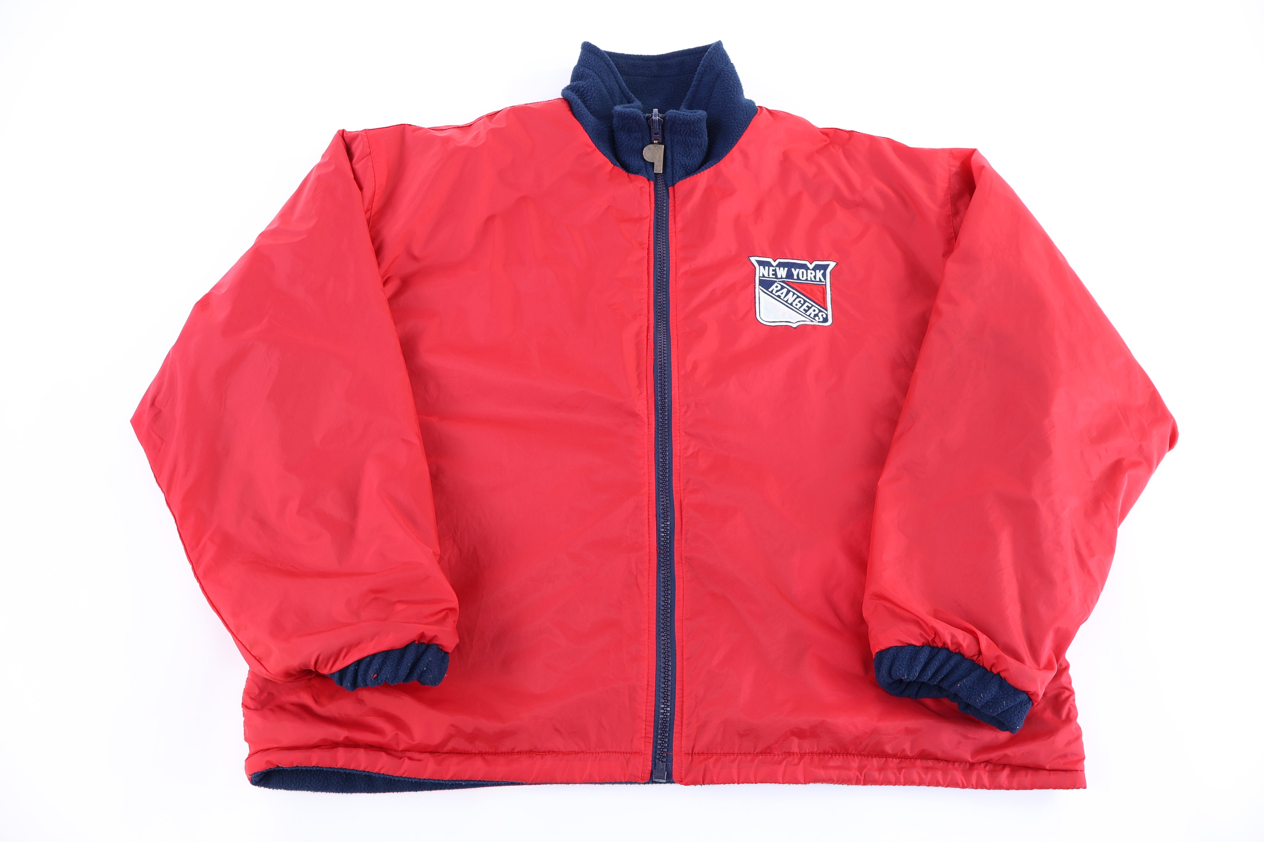 90's New York Rangers Hockey Full Zip Reversible Jacket - Jacket - Thrifted Threads