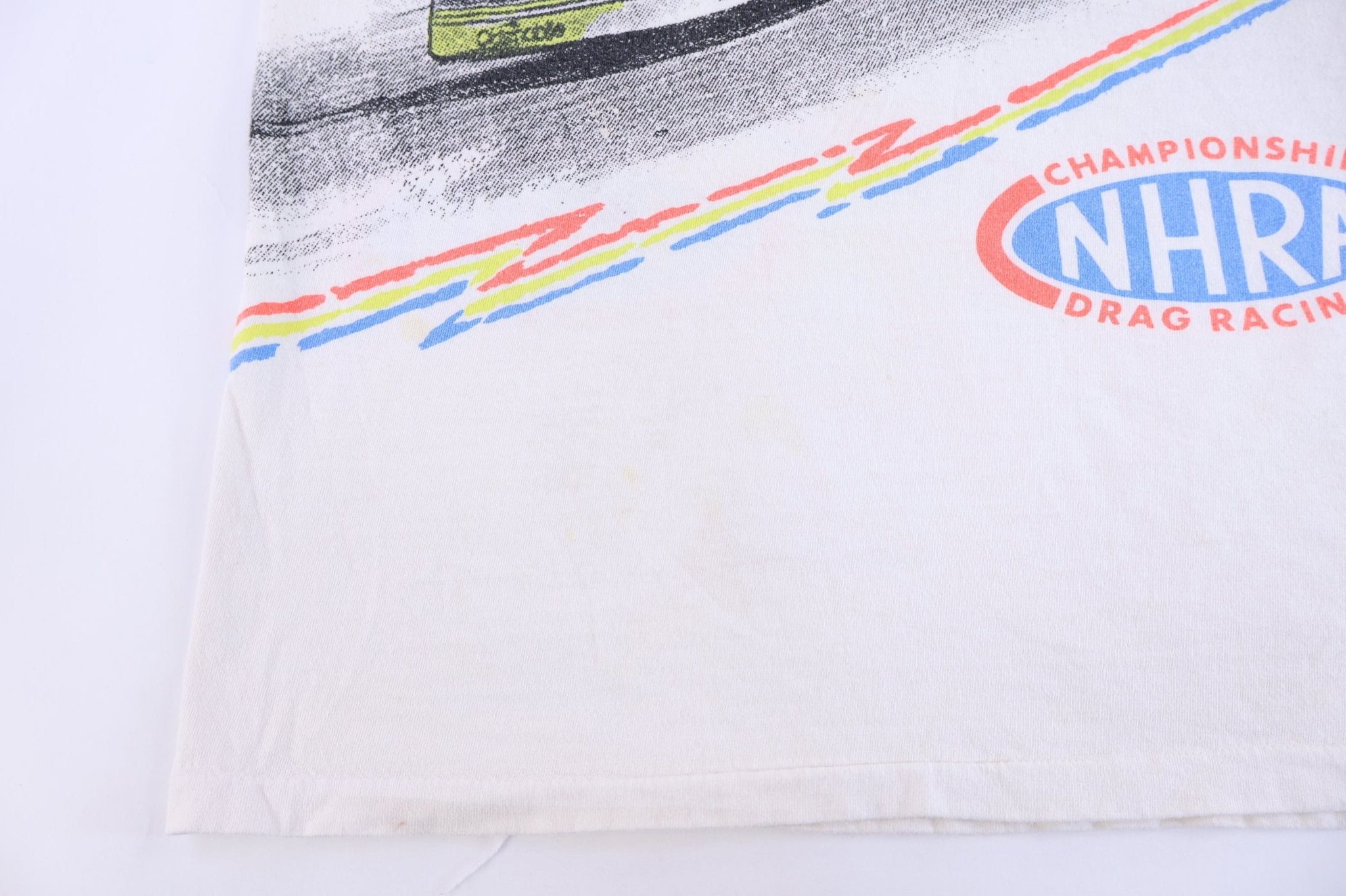 90's NHRA Drag Racing All Over Graphic T-shirt - Shirts & Tops - Thrifted Threads