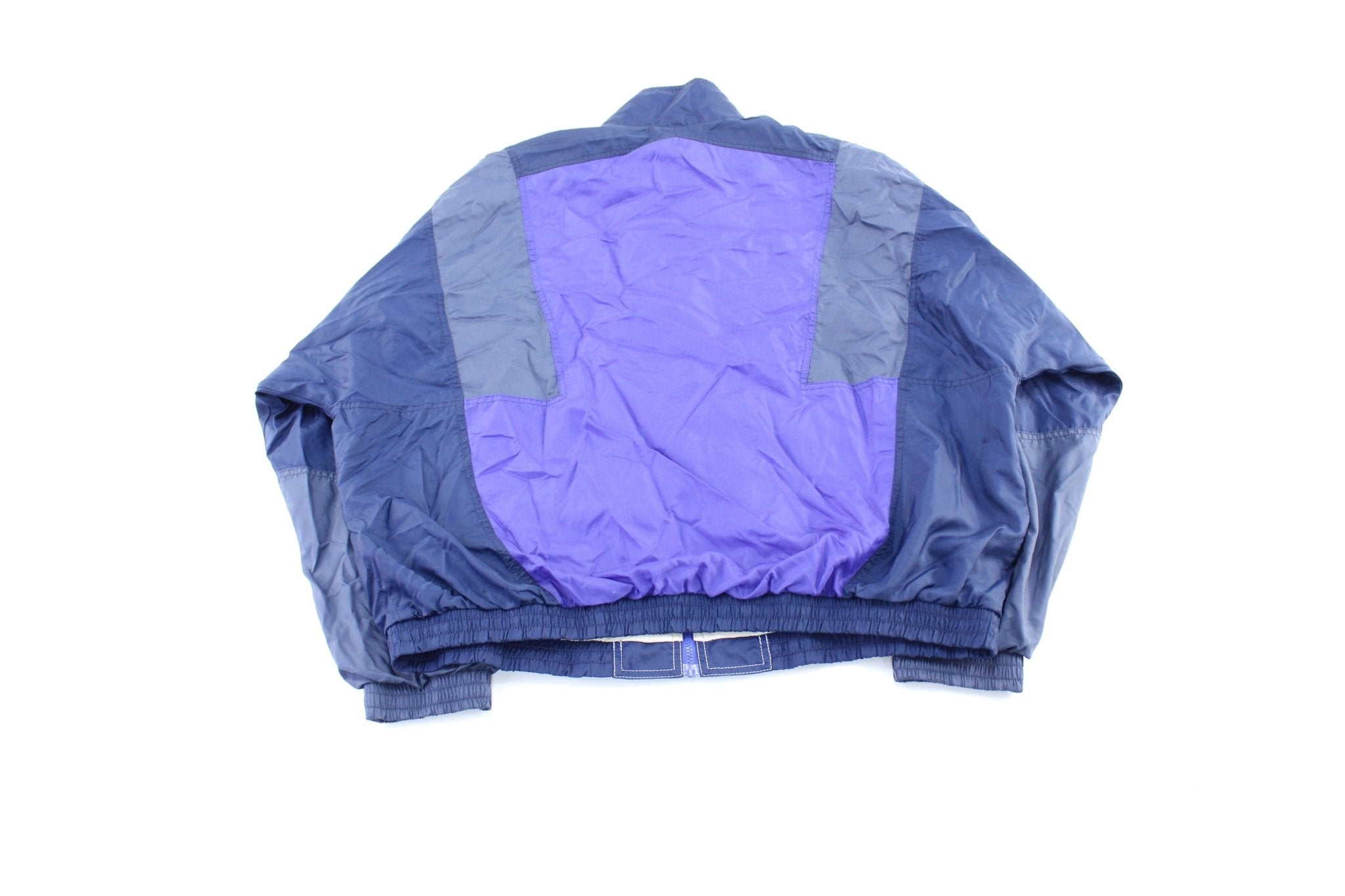 90's Nike Air Embroidered Logo Navy Blue, Violet, & Grey Zip Up Jacket - ThriftedThreads.com