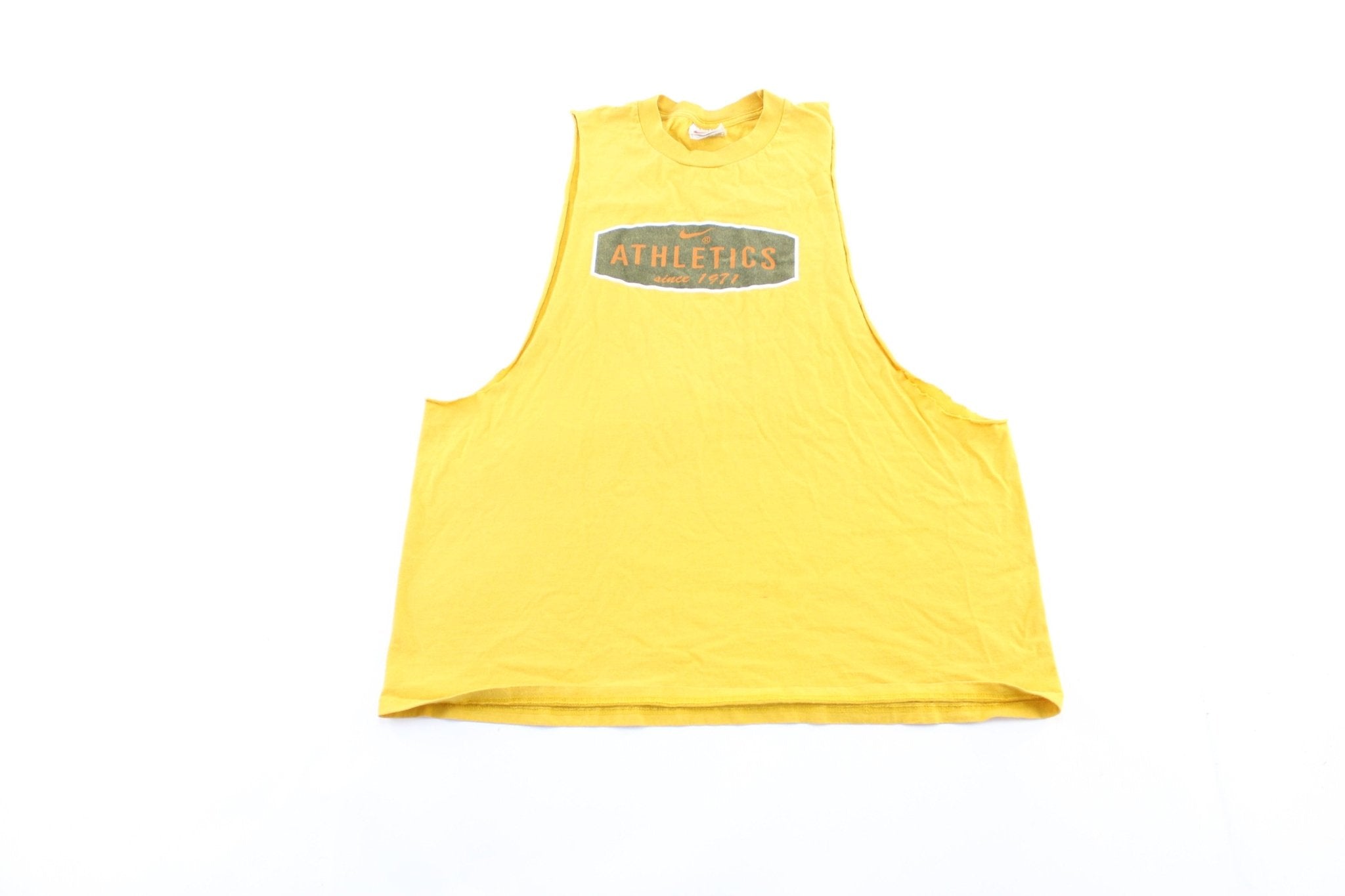 90's Nike Athletics Yellow Tank Top - ThriftedThreads.com