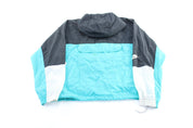 90's Nike Cross Training White, Black, & Turquoise Windbreaker Jacket - Jacket - Thrifted Threads
