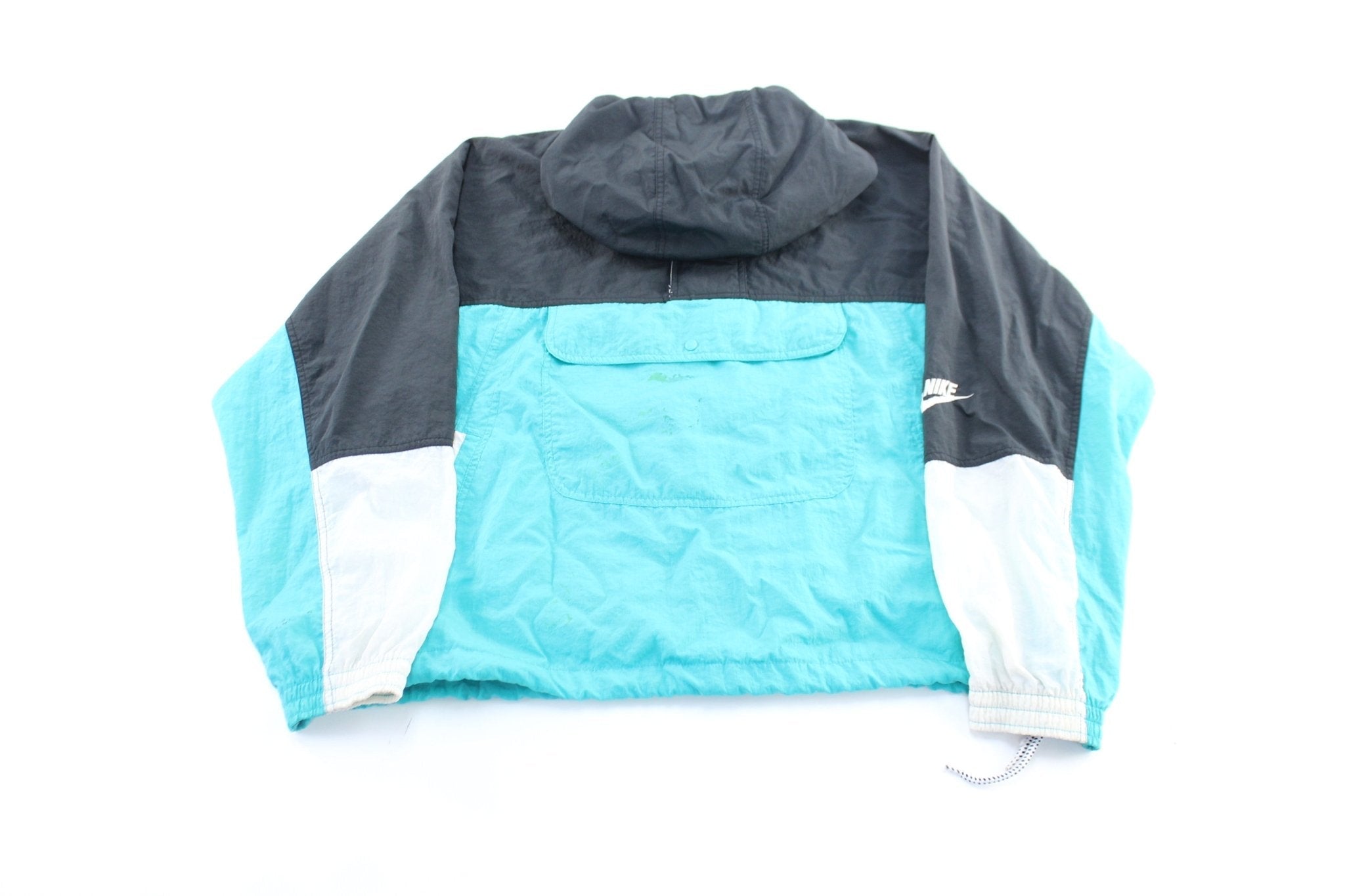 90's Nike Cross Training White, Black, & Turquoise Windbreaker Jacket - Jacket - Thrifted Threads