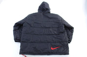 90's Nike Embroidered Logo Black Full Zip Puffer Jacket - Jacket - Thrifted Threads