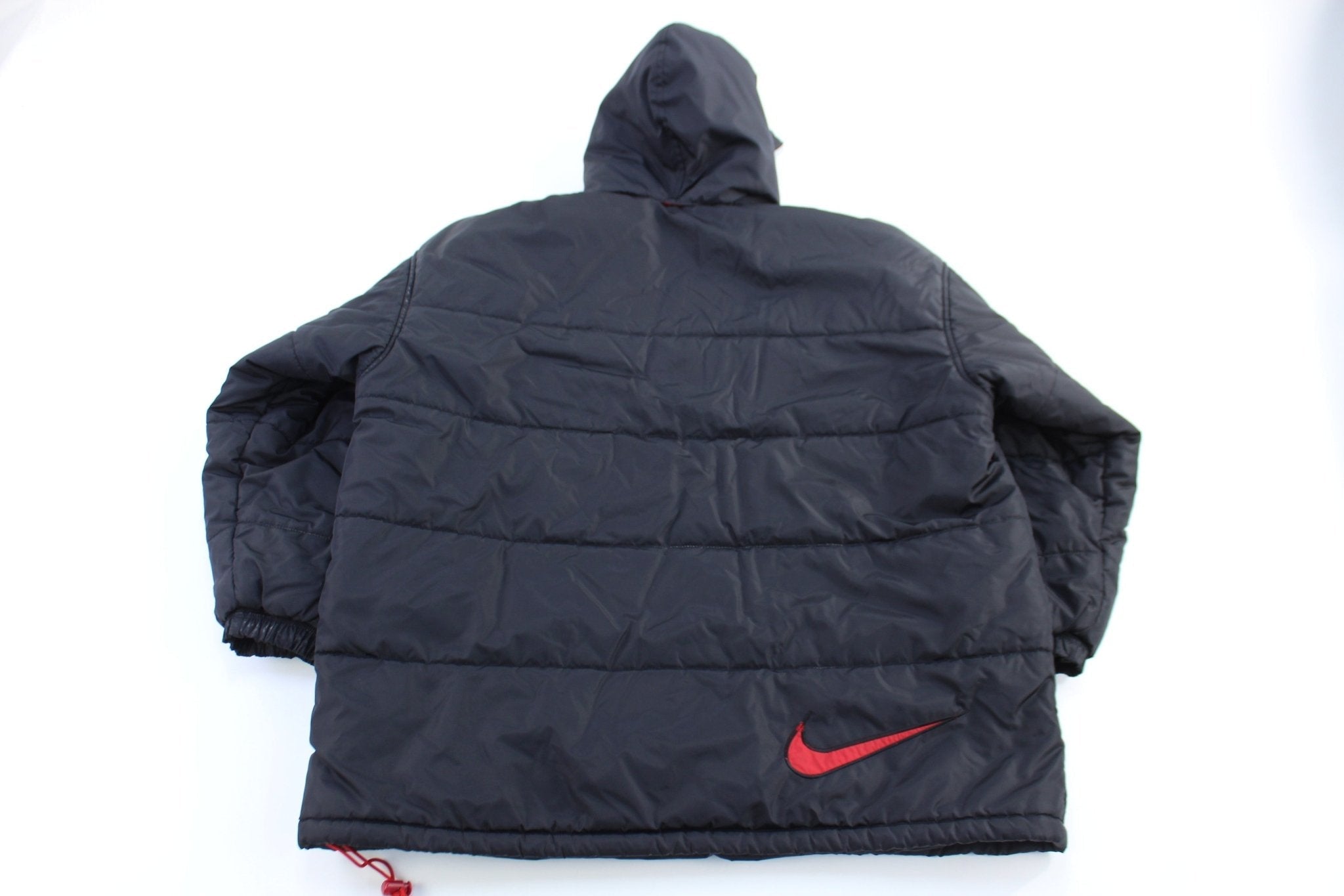 90's Nike Embroidered Logo Black Full Zip Puffer Jacket - Jacket - Thrifted Threads