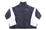 90's Nike Embroidered Logo Black & White Full Zip Jacket - Jacket - Thrifted Threads