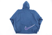 90's Nike Embroidered Logo Blue Full Zip Jacket - Jacket - Thrifted Threads