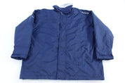90's Nike Embroidered Logo Blue Full Zip Parka Jacket - Jacket - Thrifted Threads