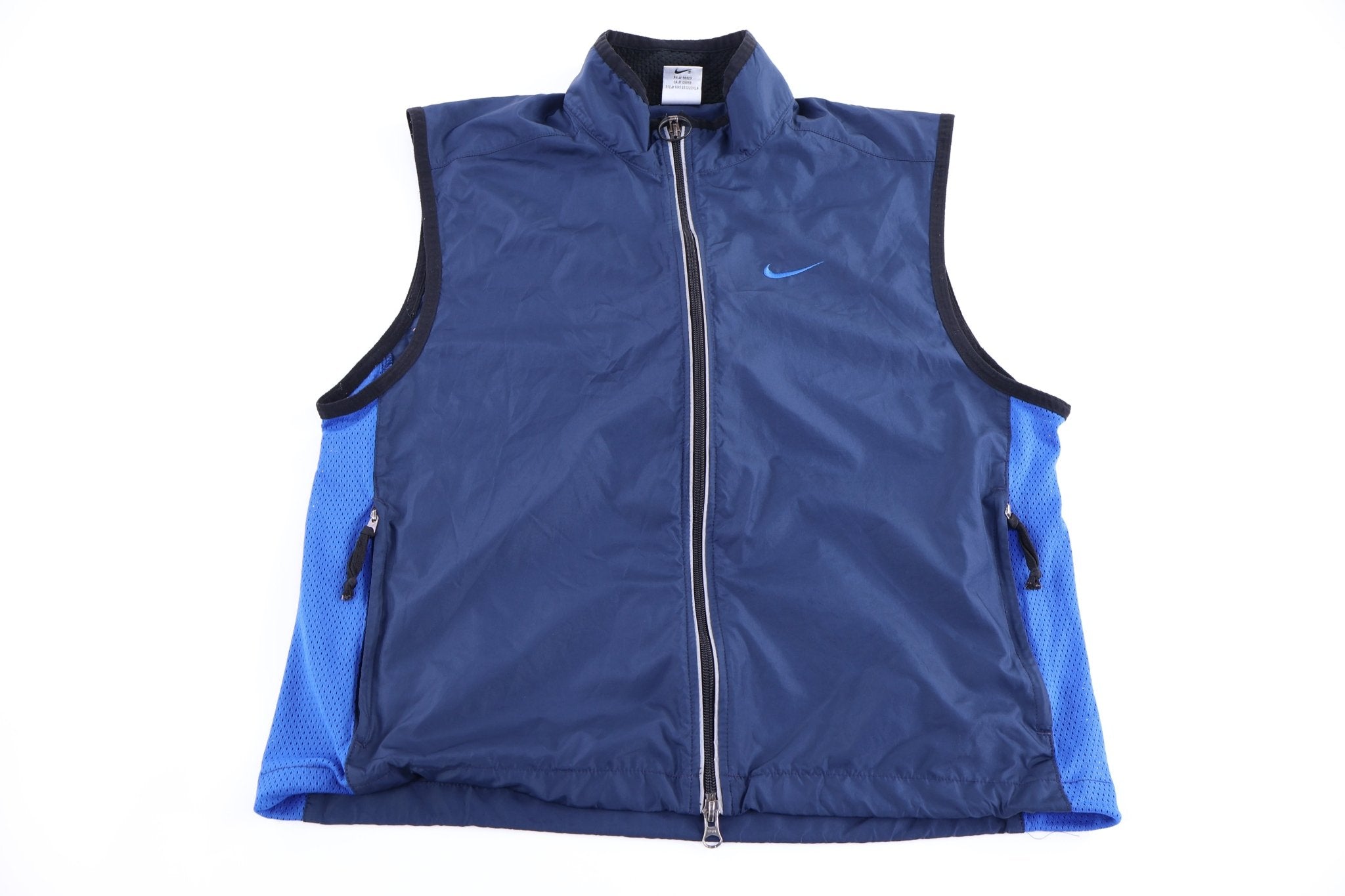 90's Nike Embroidered Logo blue full Zip Vest - Vest - Thrifted Threads