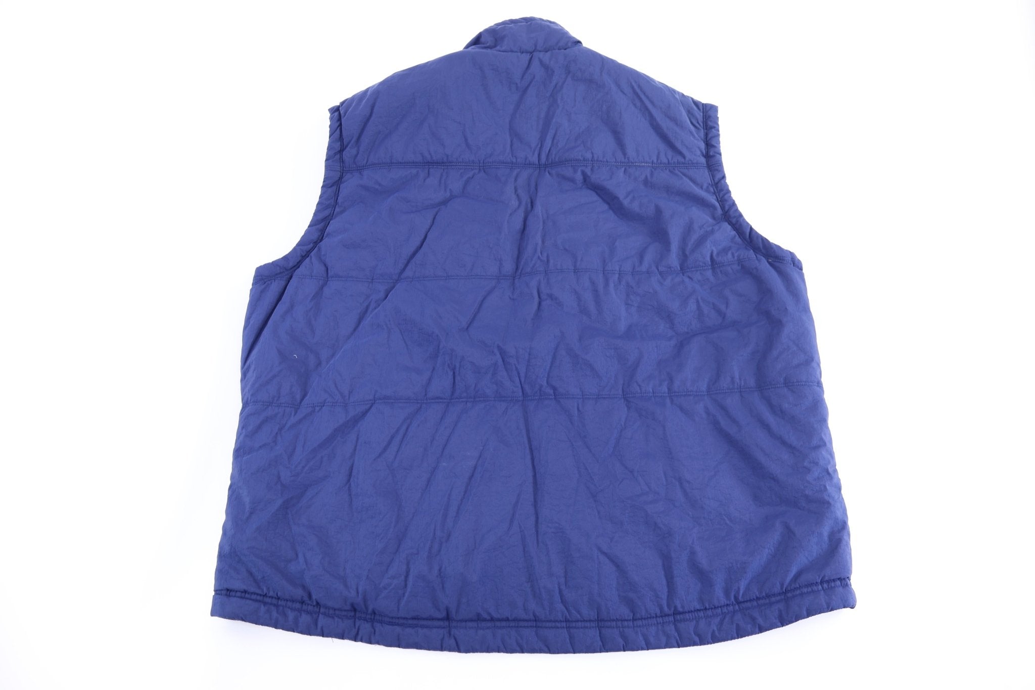 90's Nike Embroidered Logo Blue Full Zip Vest - Vest - Thrifted Threads