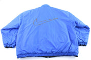 90's Nike Embroidered Logo Blue & Grey Reversible Zip Up Jacket - ThriftedThreads.com