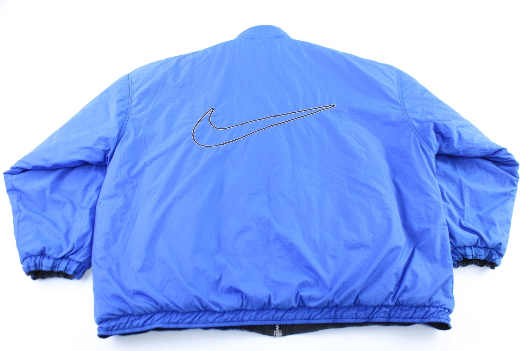 90's Nike Embroidered Logo Blue & Grey Reversible Zip Up Jacket - ThriftedThreads.com