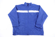 90's Nike Embroidered Logo Blue & White Full Zip Jacket - Jacket - Thrifted Threads