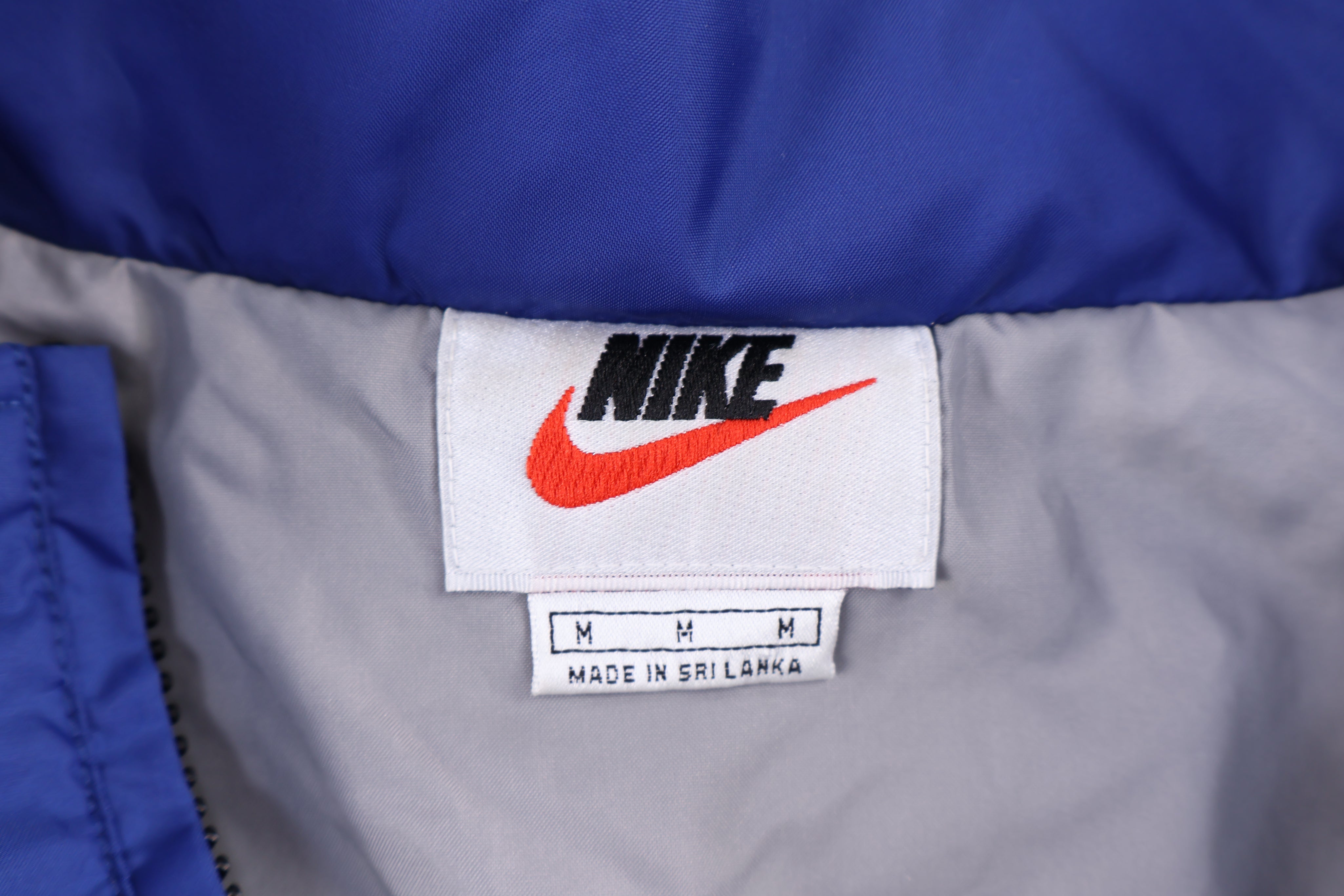 90's Nike Embroidered Logo Blue & White Full Zip Jacket - Jacket - Thrifted Threads