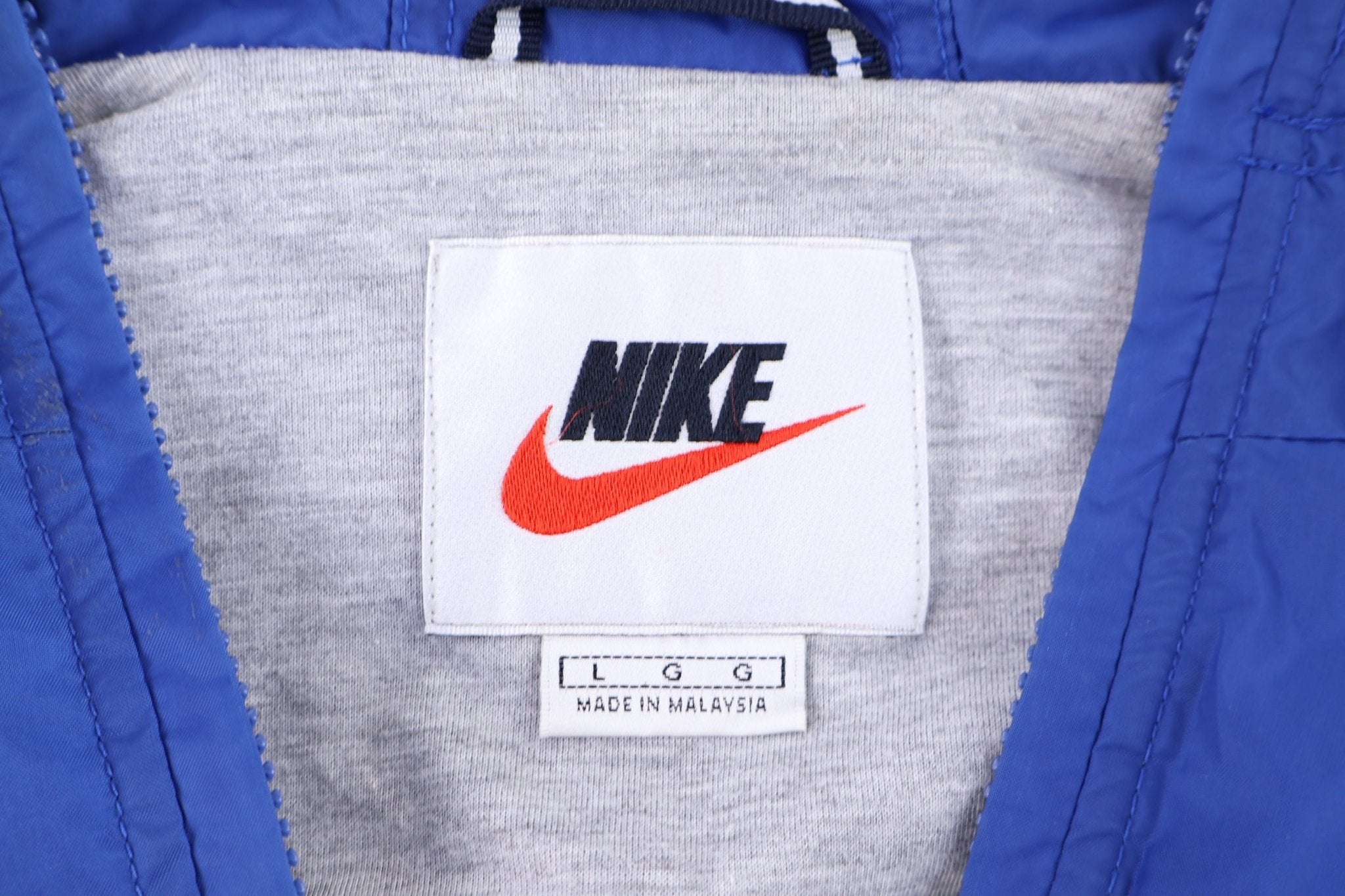 90's Nike Embroidered Logo Blue & White Full Zip Jacket - Jacket - Thrifted Threads