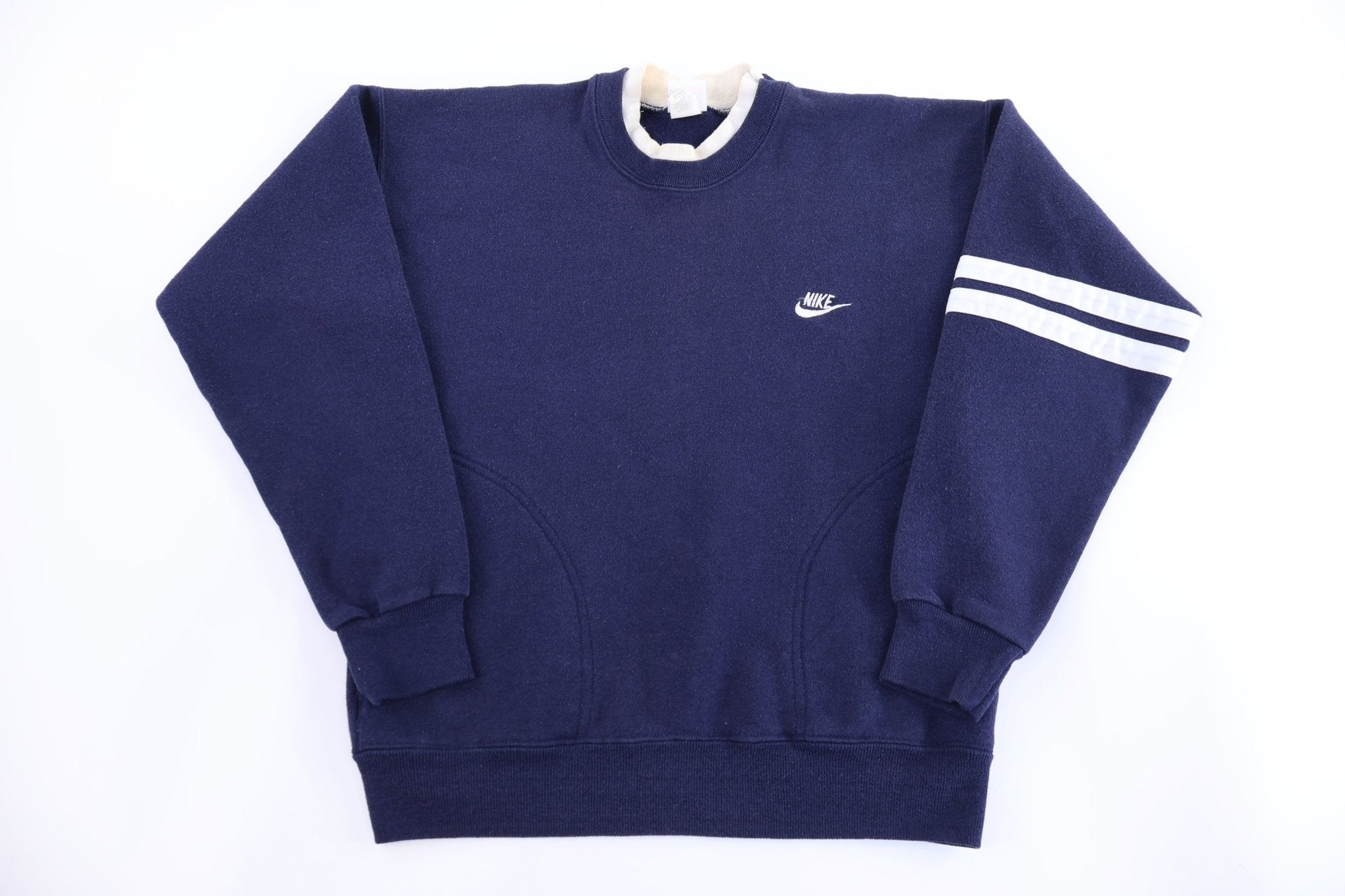 90's Nike Embroidered Logo Blue & White Sweatshirt - Sweatshirt - Thrifted Threads