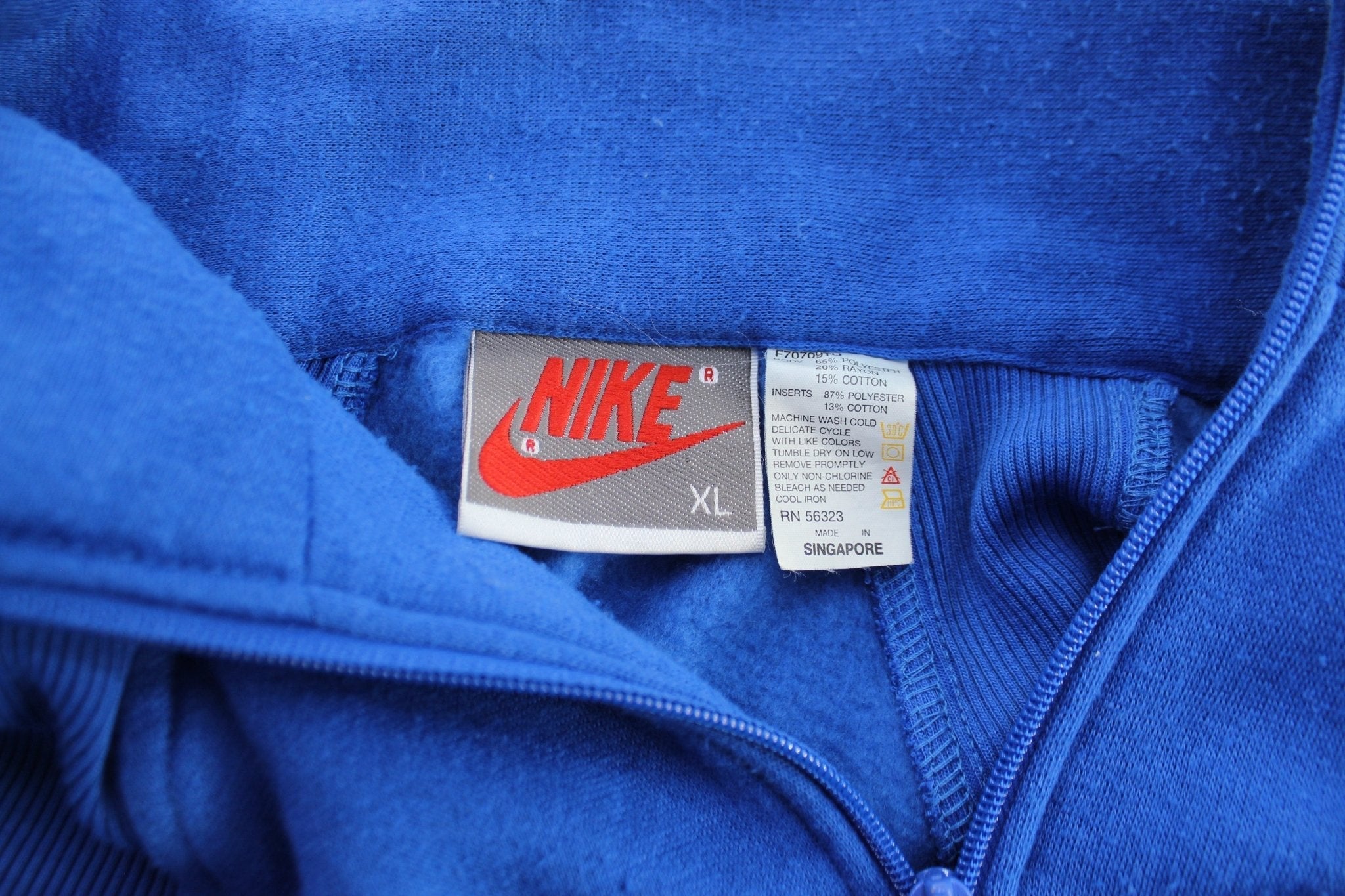 90's Nike Embroidered Logo Blue & White Track Jacket - Jacket - Thrifted Threads