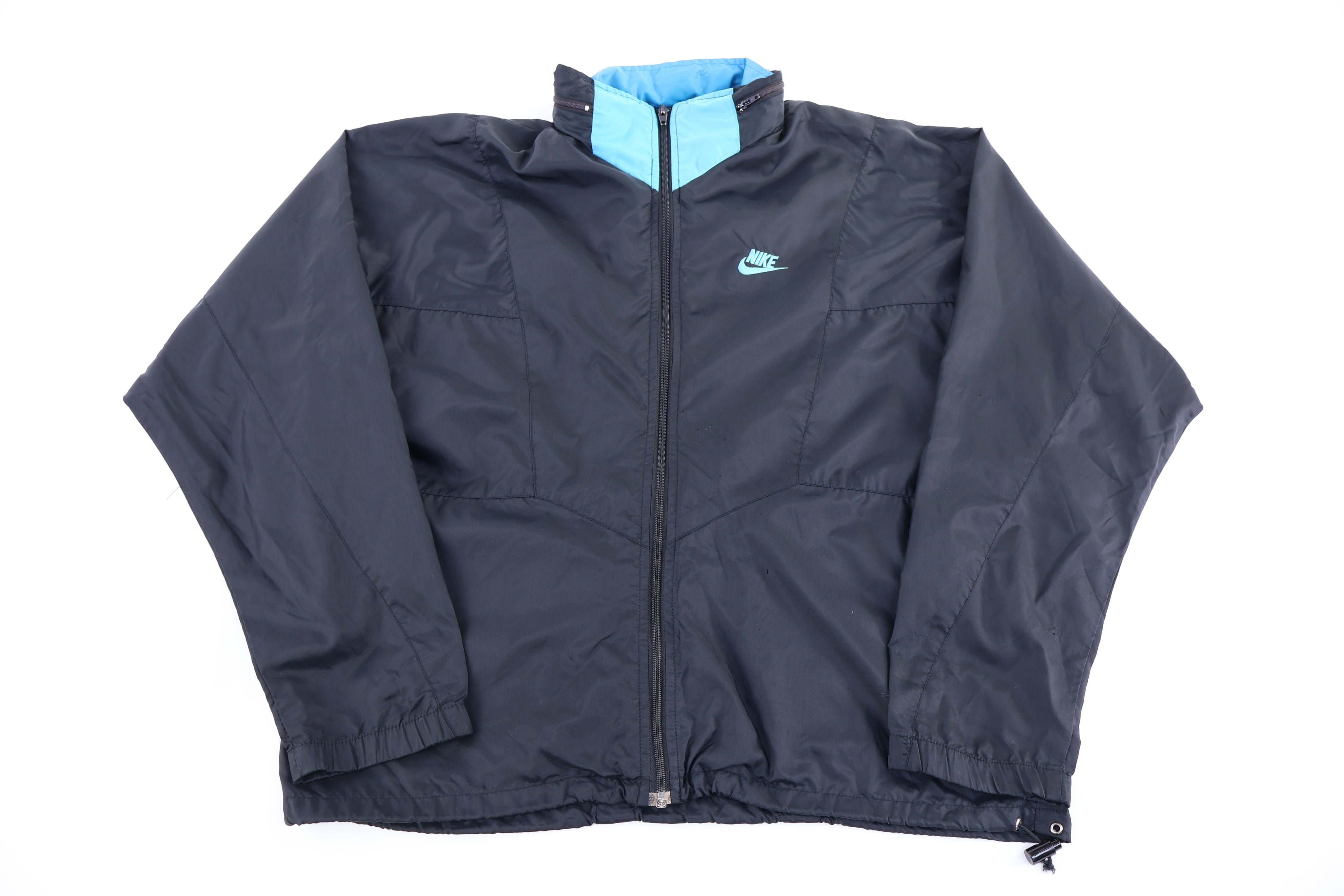 90's Nike Embroidered Logo Full Zip Windbreaker - Jacket - Thrifted Threads