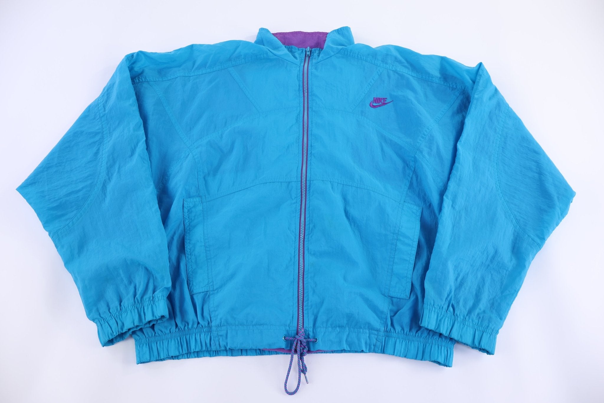 90's Nike Embroidered Logo Full Zip Windbreaker - Jackets - Thrifted Threads