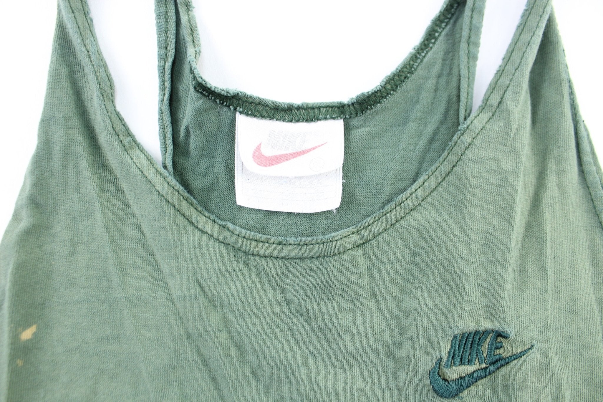 90's Nike Embroidered Logo Green Tank Top - ThriftedThreads.com