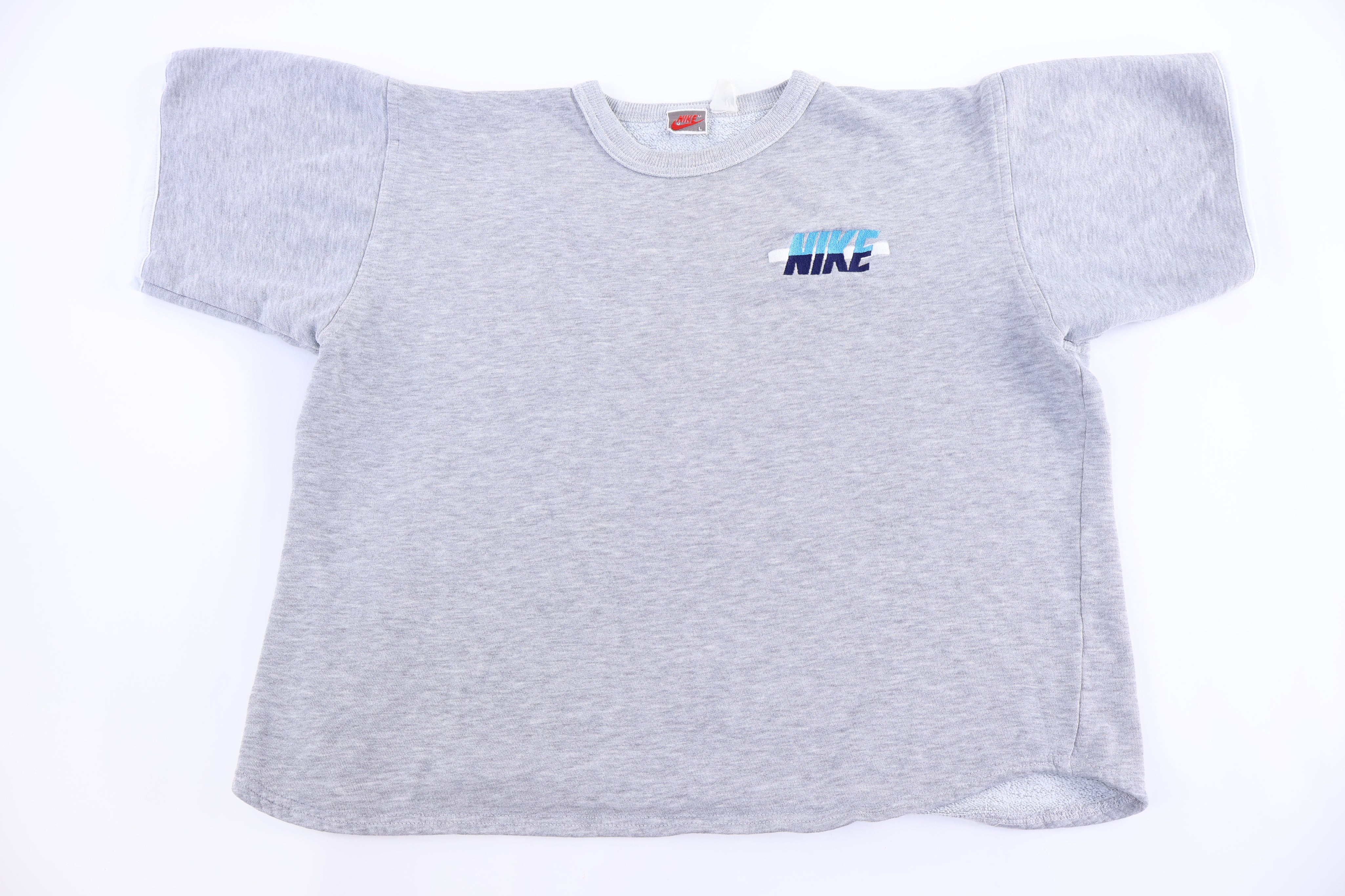 90's Nike Embroidered Logo Grey T-shirt - Shirts & Tops - Thrifted Threads