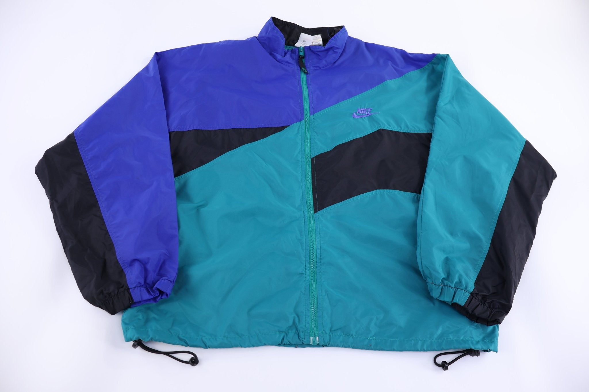 90's Nike Embroidered Logo Multicolor Full Zip Jacket - Jacket - Thrifted Threads