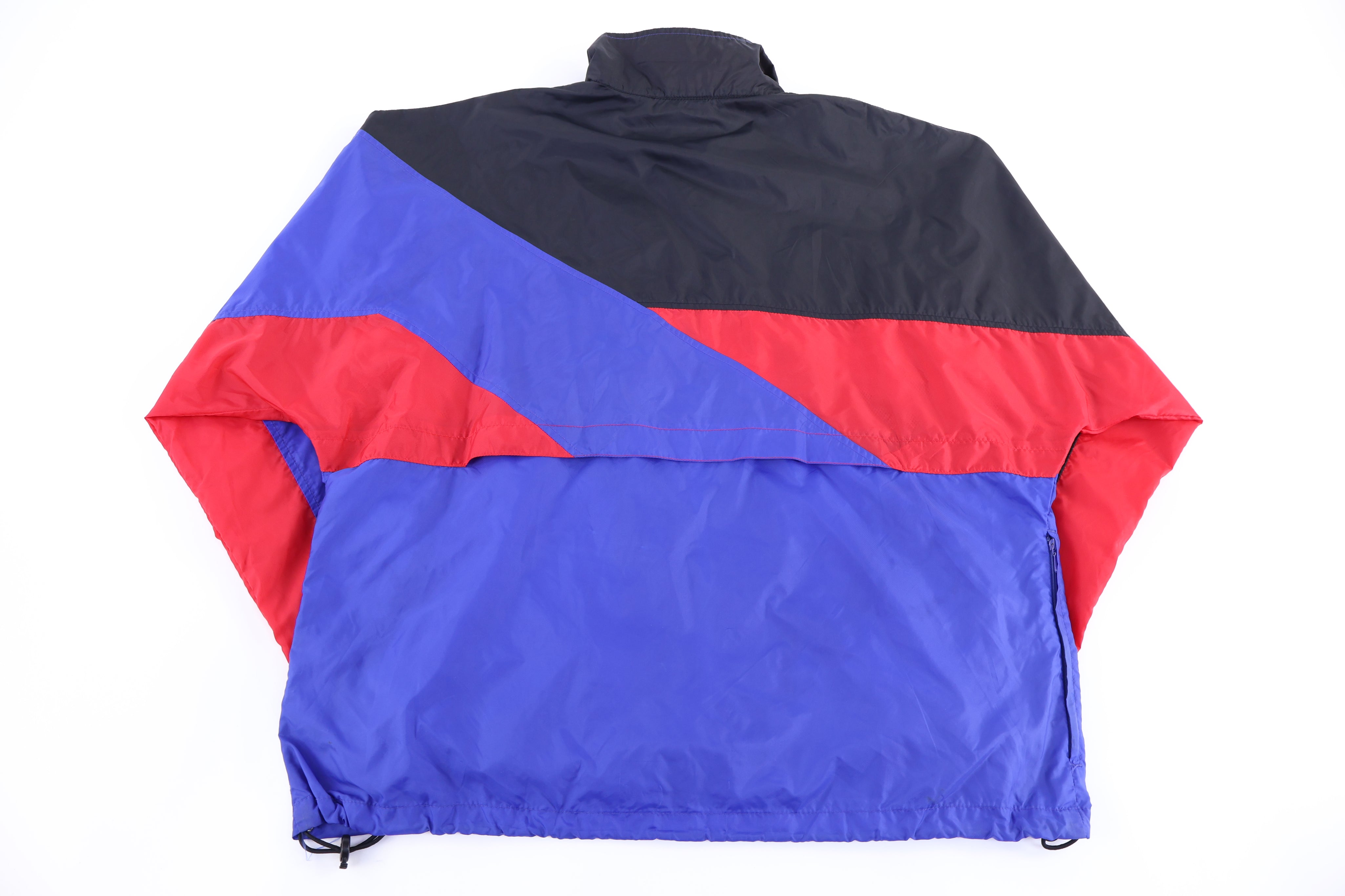 90's Nike Embroidered Logo Multicolor Full Zip Windbreaker - Jacket - Thrifted Threads