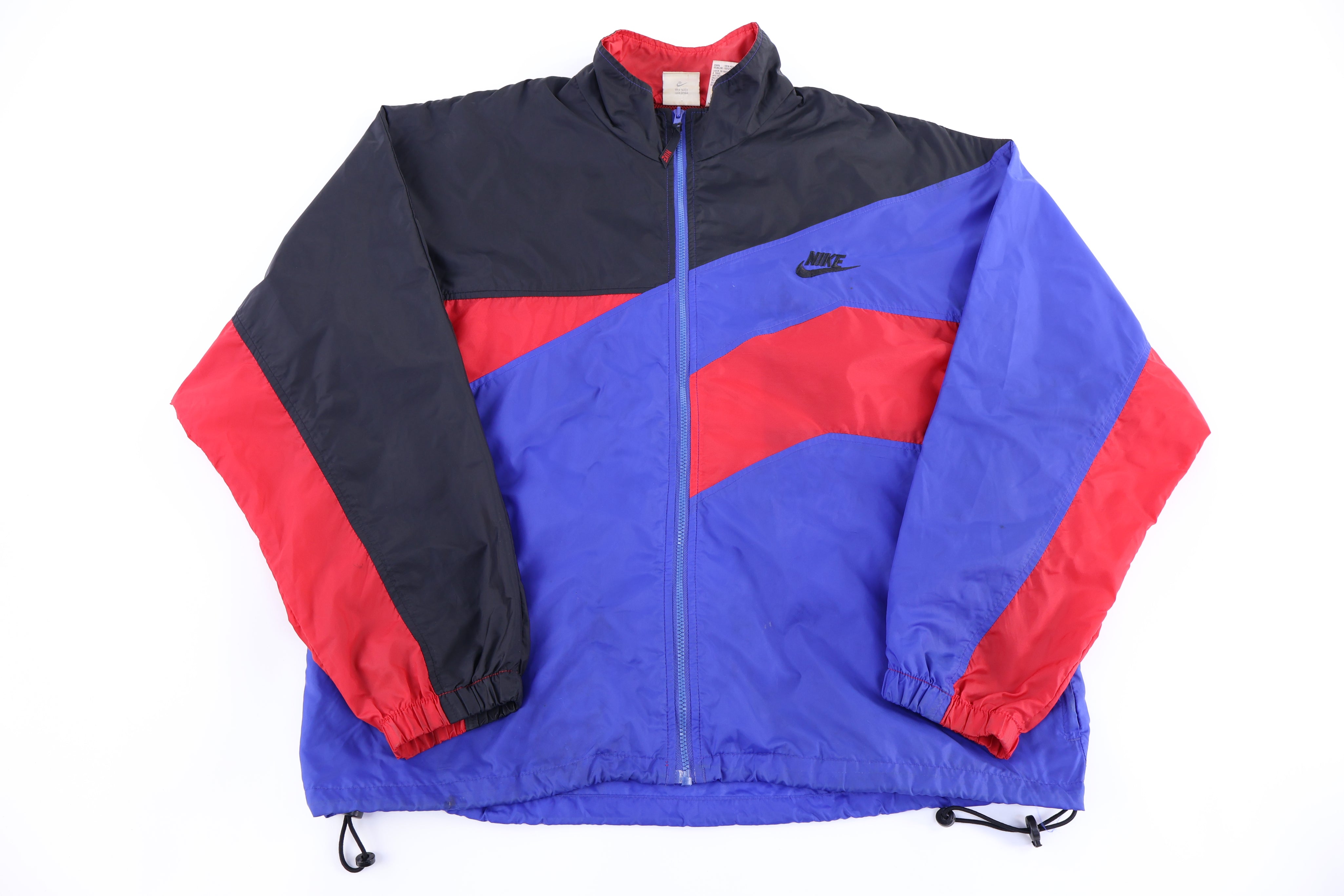 90's Nike Embroidered Logo Multicolor Full Zip Windbreaker - Jacket - Thrifted Threads