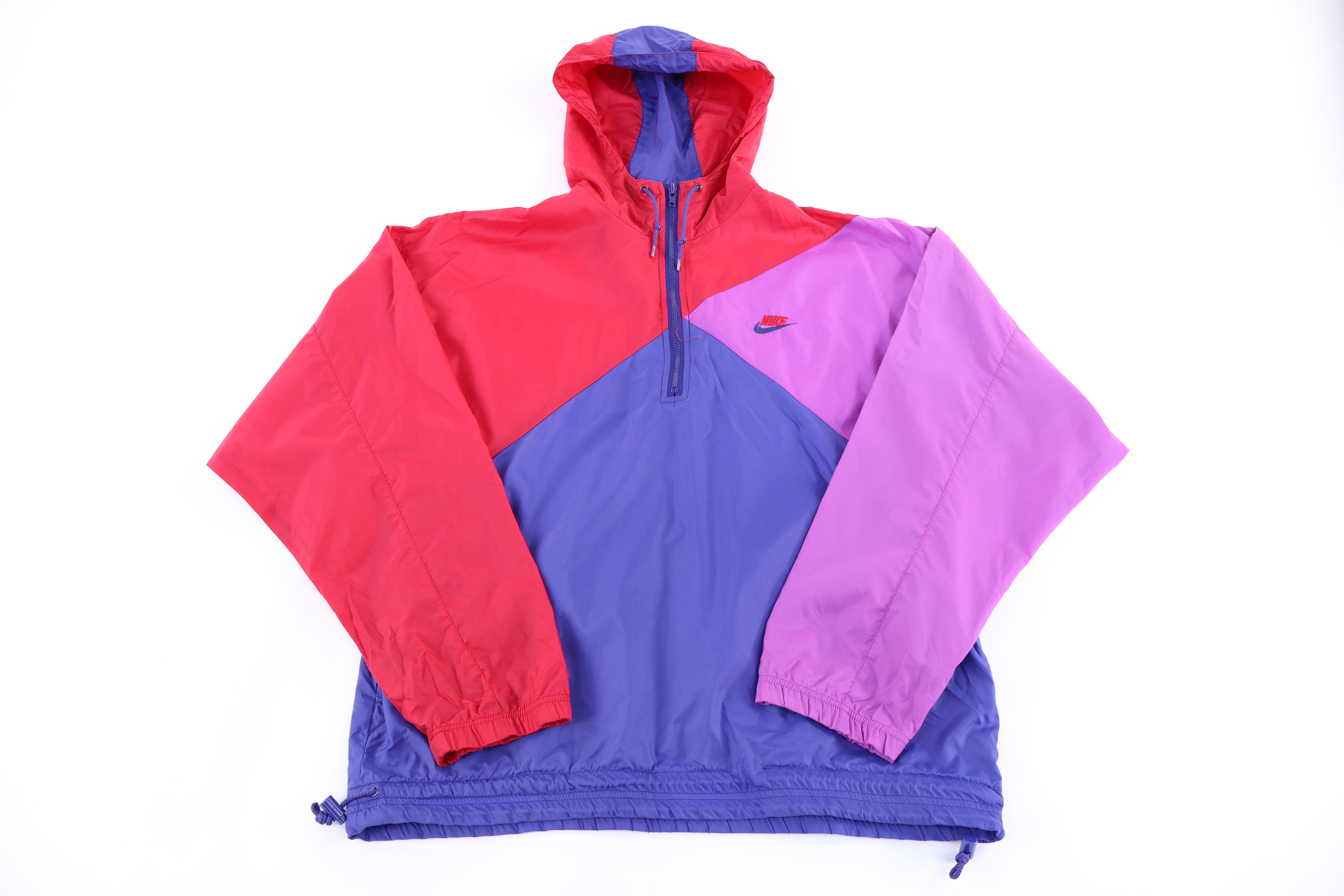 90's Nike Embroidered Logo Multicolor Pullover Windbreaker - Jacket - Thrifted Threads
