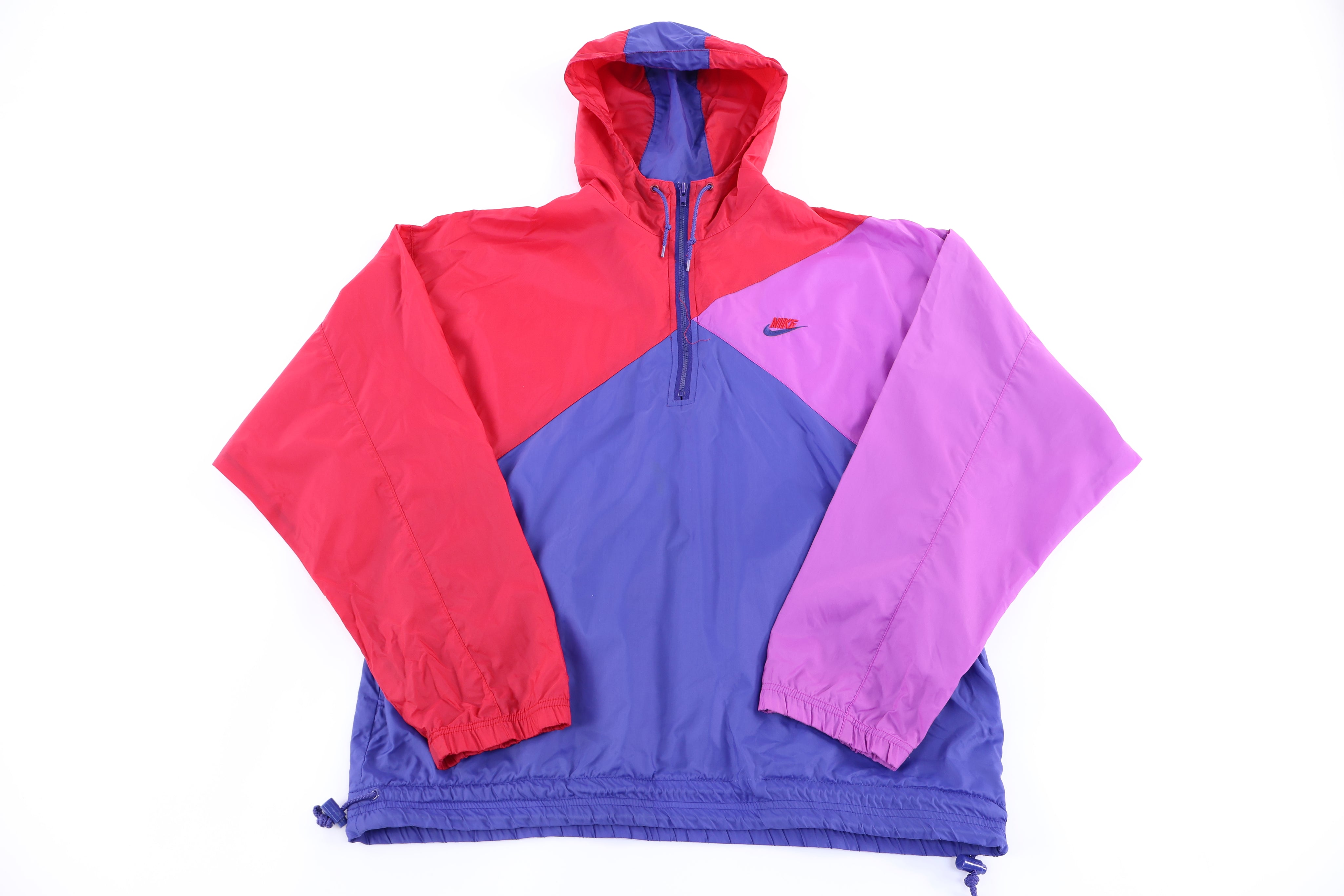 90's Nike Embroidered Logo Multicolor Pullover Windbreaker - Jacket - Thrifted Threads