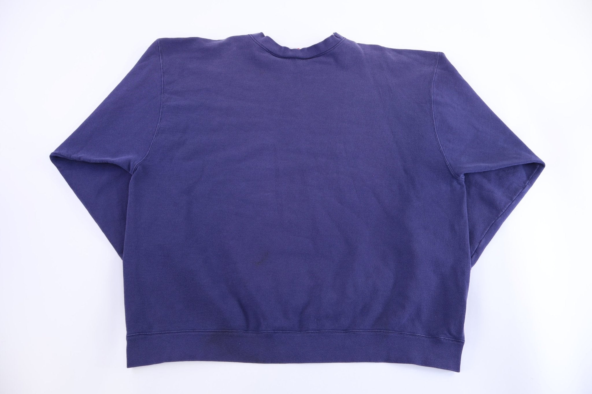 90's Nike Embroidered Logo Navy Blue Sweatshirt - Sweatshirt - Thrifted Threads